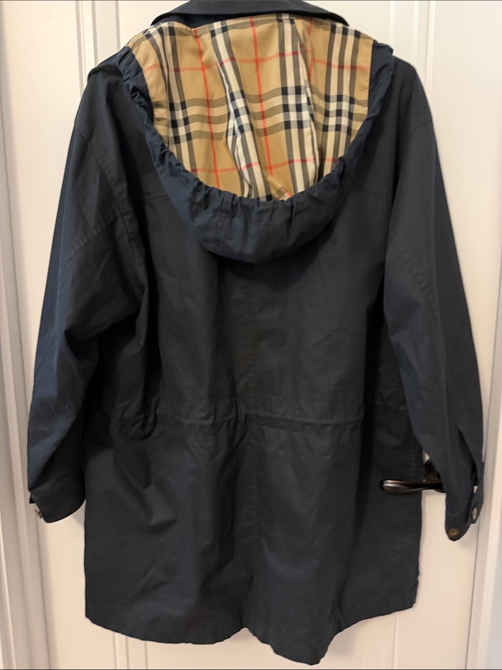 Vintage Burberry Navy Trench Coat with Signature Check Lining - Picture 7 of 10